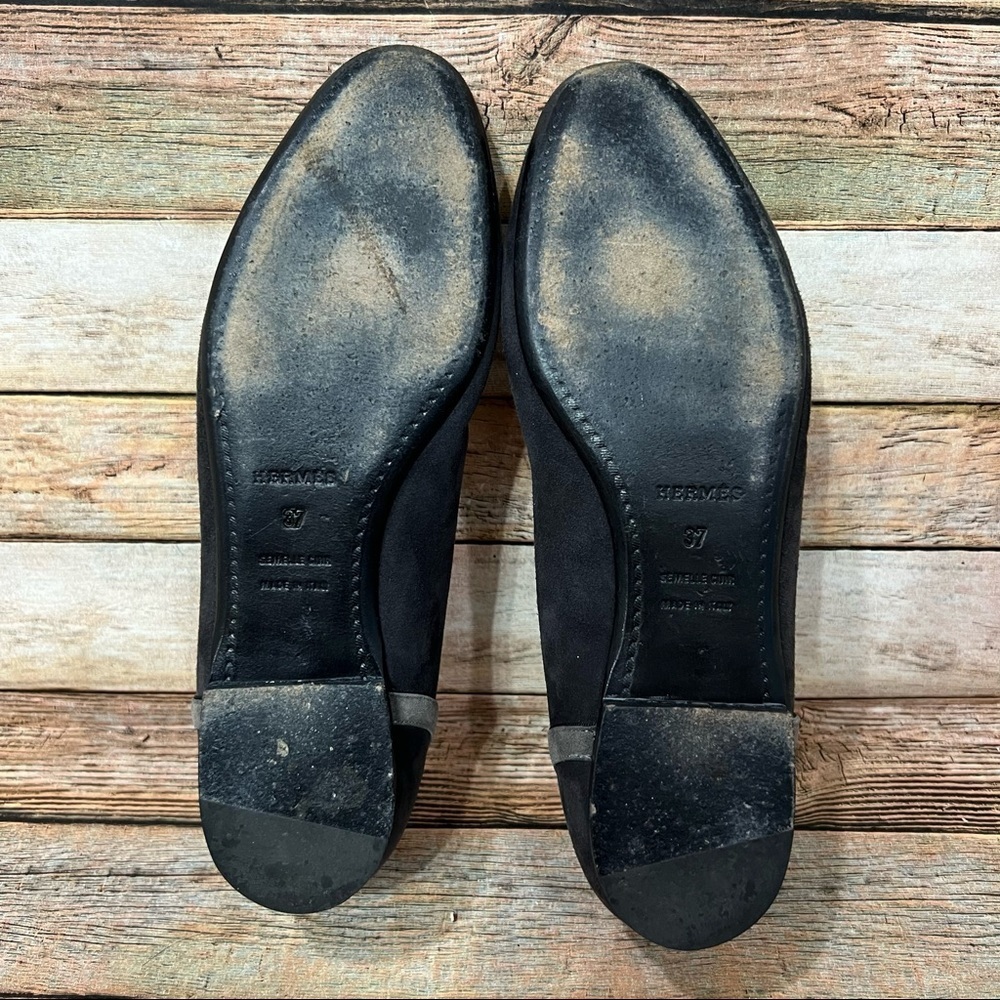 Hermes Black Suede Flats - Picture 2 of 8
